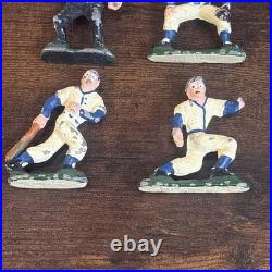 Set of 9 1930-40s Vintage Baseball Player Lead Mini Figures Very Rare