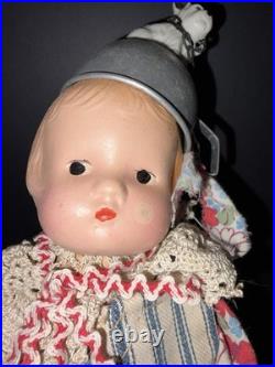 Signed Vintage Assemblage Art Doll Sculpture on Toy Phone with Dogs Folk Art OOAK