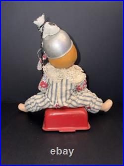 Signed Vintage Assemblage Art Doll Sculpture on Toy Phone with Dogs Folk Art OOAK