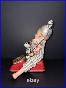 Signed Vintage Assemblage Art Doll Sculpture on Toy Phone with Dogs Folk Art OOAK
