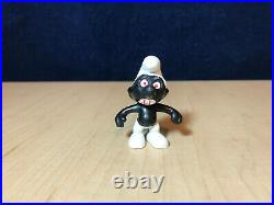 Smurfs 20007 Black Angry Smurf Figure Rare Red Teeth & Eyes Vintage Toy Figurine