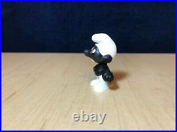 Smurfs 20007 Black Angry Smurf Figure Rare Red Teeth & Eyes Vintage Toy Figurine