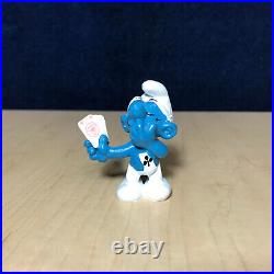 Smurfs 20056 Card Player Smurf Ass Promo Rare Vintage Figure PVC Toy Figurine