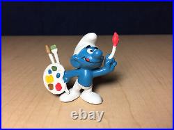 Smurfs 20089 Painter Smurf Artist Vintage Paint Figure PVC Toy Figurine Schleich