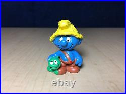 Smurfs 20403 Nat Smurfling Smurf Caterpillar Vintage Toy Figurine PVC Figure 80s