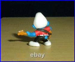 Smurfs 20450 Bass Guitar Smurf Bassist Vintage Band Figure PVC Toy Figurine 90s