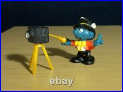 Smurfs 40217 Photographer Smurf Camera Vintage Toy Figure PVC Figurine Lot 80s