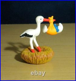 Smurfs 40248 Stork & Baby Smurf Bird Nest Rare Vintage Figure PVC Toy Figurine