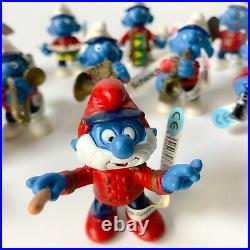 Smurfs Complete Set of Marching Band Smurfs Lot 2001 Vintage PVC Toy Figurines