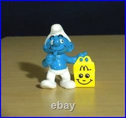Smurfs McDonalds Smurf Happy Meal Yellow Box Vintage Figure PVC Toy Figurine 90s