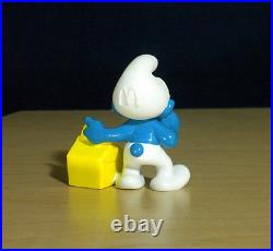 Smurfs McDonalds Smurf Happy Meal Yellow Box Vintage Figure PVC Toy Figurine 90s