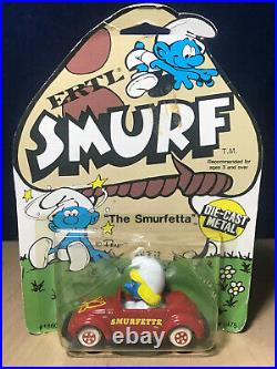 Smurfs Smurfette Ertl Car VW Bug Beetle Vintage Diecast Figurine Toy 80's Figure