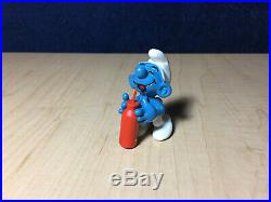 Smurfs Thirsty Smurf Red Bottle Straw 20057 Vintage Figure PVC Toy Figurine Peyo