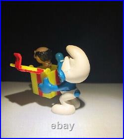 Super Smurfs Series 40247 Jokey Smurf Trick Box Smurf Vintage Peyo Schleich Toy