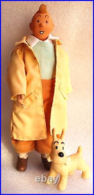 TINTIN SNOWY HERGE? VTG Action Figure Articulated Toy Doll 10 1980´s RARE