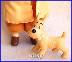 TINTIN SNOWY HERGE? VTG Action Figure Articulated Toy Doll 10 1980´s RARE