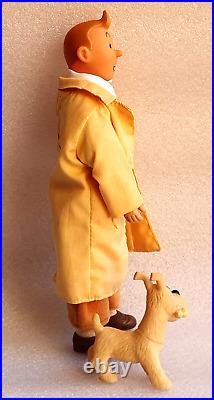 TINTIN SNOWY HERGE? VTG Action Figure Articulated Toy Doll 10 1980´s RARE