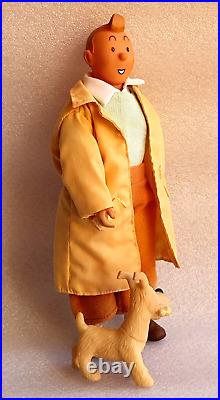 TINTIN SNOWY HERGE? VTG Action Figure Articulated Toy Doll 10 1980´s RARE