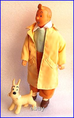 TINTIN SNOWY HERGE? VTG Action Figure Articulated Toy Doll 10 1980´s RARE