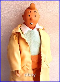 TINTIN SNOWY HERGE? VTG Action Figure Articulated Toy Doll 10 1980´s RARE