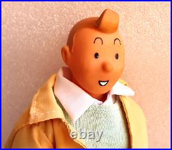 TINTIN SNOWY HERGE? VTG Action Figure Articulated Toy Doll 10 1980´s RARE