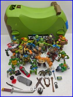TMNT Vintage 20+ figure Lot with Vrum Ride-on Toy box and Dog Pound Free Ship