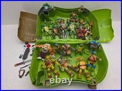 TMNT Vintage 20+ figure Lot with Vrum Ride-on Toy box and Dog Pound Free Ship