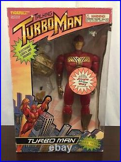 Talking Turbo Man Turboman Action Figure Toy In Box Vintage