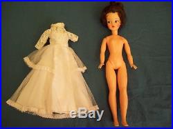 Tammy Ideal Doll Toy Figure Rare Brunette White Dress BS-12 Vtg 1960s 12
