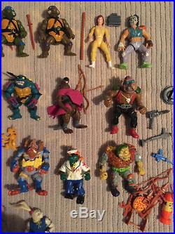 Teenage mutant ninja turtles toy lot 1988 vintage 18 figures slash krang