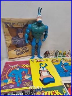 The Tick Vintage Toy / Comic Lot Bandai Super Hero Action Figure 1990s Books VTG