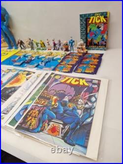 The Tick Vintage Toy / Comic Lot Bandai Super Hero Action Figure 1990s Books VTG
