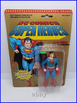 Toy Biz DC Comics Super Heroes Superman Figure Kryptonite Ring MOC Vintage 1989