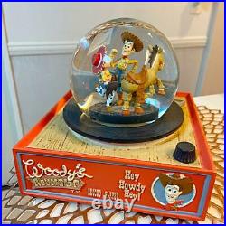 Toy Story Round Up Record Player Snow Globe Music Box Figure Vintag F/S from JPN
