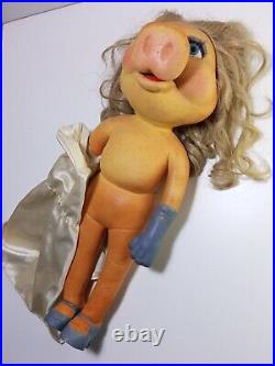 Ultra Rare Vintage Miss Piggy Muppet Bendy Toy Handmade Paint Doll England 70's
