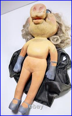 Ultra Rare Vintage Miss Piggy Muppet Bendy Toy Handmade Paint Doll England 70's