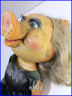 Ultra Rare Vintage Miss Piggy Muppet Bendy Toy Handmade Paint Doll England 70's