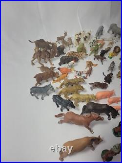 VINTAGE 118 PIECE Elastolin Cowboys/Indians/Animals Toy Figures GERMANY