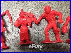 VINTAGE 1960s MPC TOY MONSTERS LOT of 6 RED CHECKERS SET FIGURES