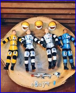 VINTAGE 1966 Mattel Major Matt Mason-The Men in Space Astronaut Crew Lot 4 Fig