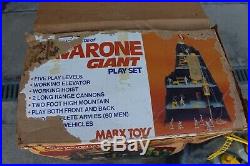 VINTAGE 1970'S WWII NAVARONE GIANT PLAY SET MARX TOYS With FIGURES TANKS BOX #4302