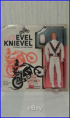 VINTAGE 1972 EVEL KNIEVEL ACTION FIGURE WHITE JUMPSUIT MIP SEALED with PRICE TAGS