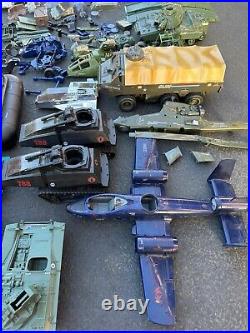 VINTAGE 1980's Hasbro GI Joe Vehicles & 30+ Figures And Accessories Lot