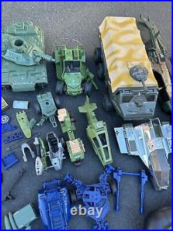 VINTAGE 1980's Hasbro GI Joe Vehicles & 30+ Figures And Accessories Lot