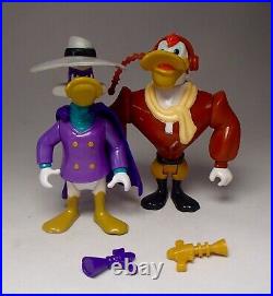 VINTAGE 1991 DARKWING DUCK action figure toy LOT Playmates RATCATCHER Motorcycle