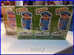 VINTAGE 2006 Medicom Kubrick Sesame Street Oscar Set of 7 Trash Can Figures