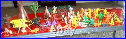 VINTAGE 98 + LOT 1950 60s 70s Plastic Cowboys Indians Western Toy Figure MPC