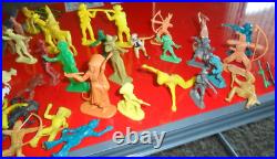 VINTAGE 98 + LOT 1950 60s 70s Plastic Cowboys Indians Western Toy Figure MPC
