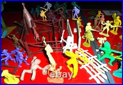 VINTAGE 98 + LOT 1950 60s 70s Plastic Cowboys Indians Western Toy Figure MPC