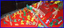VINTAGE 98 + LOT 1950 60s 70s Plastic Cowboys Indians Western Toy Figure MPC